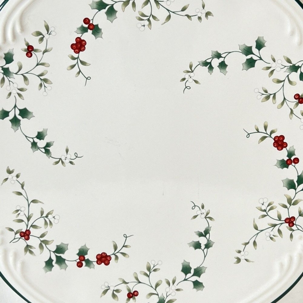Vtg Pfaltzgraff Winterberry Trivet Hot Plate Cheese Tray 8.75  IN Scalloped Edge - Picture 2 of 5